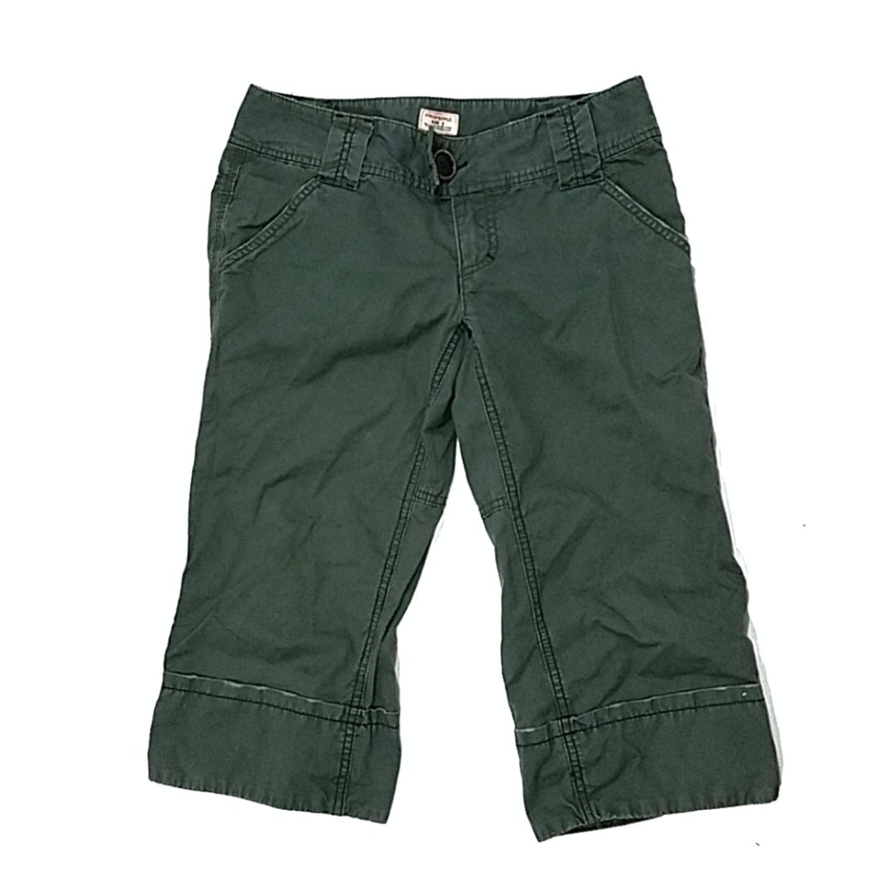 Free People Pants Cargo Capris Green Distressed 2